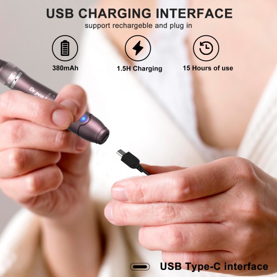 Dr Pen Ultima A10 Microneedling Pen Professional Derma Pen Adjustable Microneedle Dermapen for Home Use 12pins*2pcs 36pins*4pcs 42pin*2pcs Nano-R*2pcs