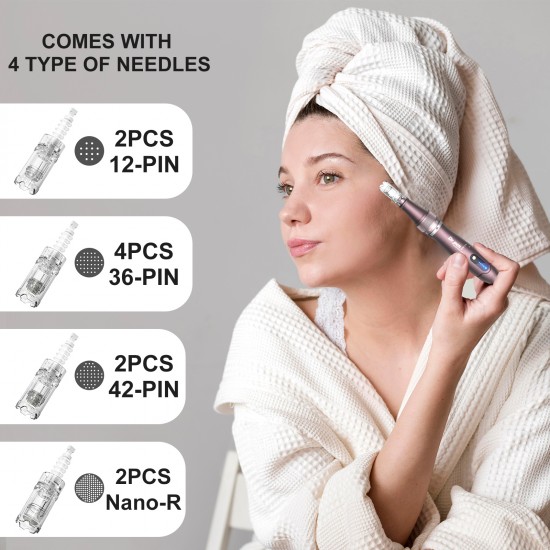 Dr Pen Ultima A10 Microneedling Pen Professional Derma Pen Adjustable Microneedle Dermapen for Home Use 12pins*2pcs 36pins*4pcs 42pin*2pcs Nano-R*2pcs