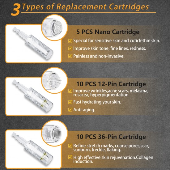 CLETINA Dermapen Microneedling Pen,7 Speed Derma Pen with 2 Batteries for Face and Hair Growth, with 25 Pcs Cartridge Cartridges CLETINA Dermapen Microneedling Pen,7 Speed Derma Pen with 2 Batteries for Face and Hair Growth, with 25 Pcs Cartridge Cartridges
