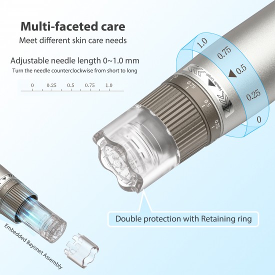 Dr Pen Hydra Pen H3 Microneedle Pen - Professional Adjustable Serum Applicator - Adjustable Electric Derma pen Microneedle for Face Home Use - 6 Cartridges ( 2PCS H12 + 2PCS Nano-HR + 2PCS Nano-HS) Dr Pen Hydra Pen H3 Microneedle Pen - Professional Adjustable Serum Applicator - Adjustable Electric Derma pen Microneedle for Face Home Use - 6 Cartridges ( 2PCS H12 + 2PCS Nano-HR + 2PCS Nano-HS)